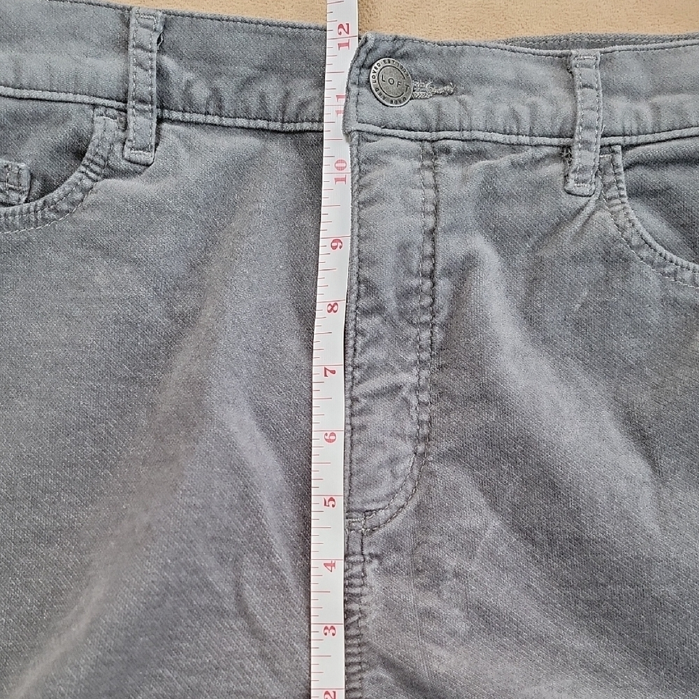 Loft Gray Velour Straight Leg Jeans Size 14 EUC - Picture 5 of 7
